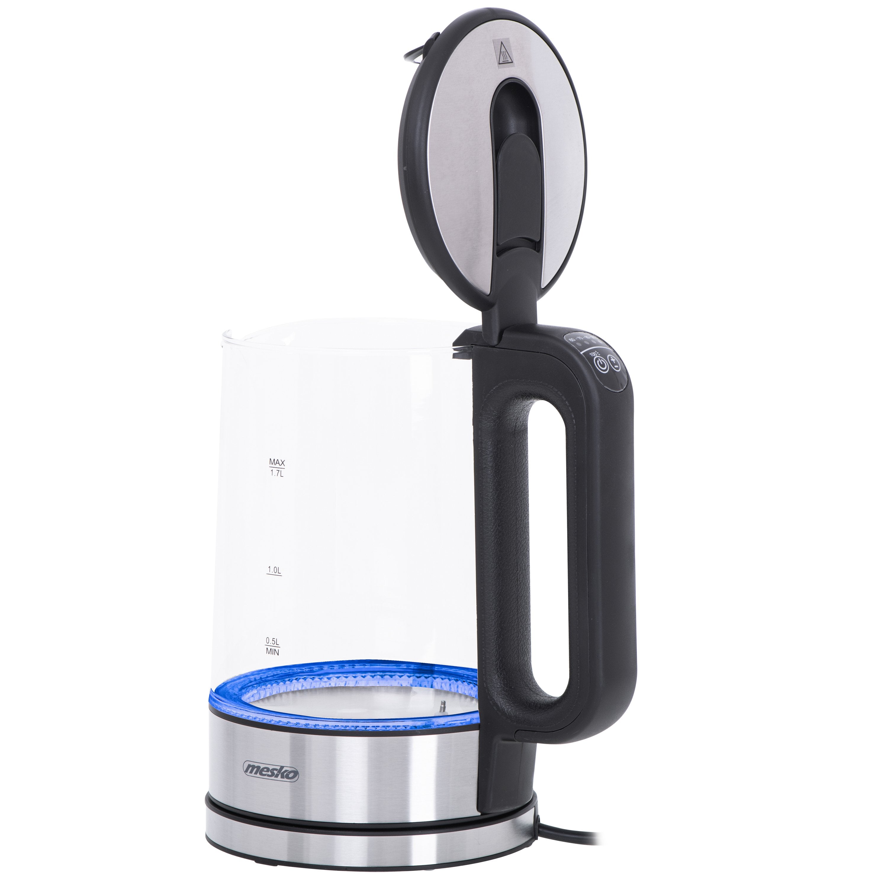 EAN 5903887803915 - Mesko Home MS 1301B tetera eléctrica 1,7 L 2200 W Negro, Acero inoxidable, Transparente imagen 4