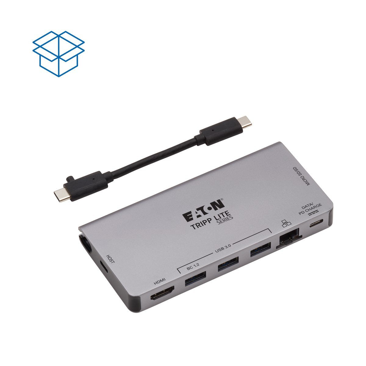 Stacja Dokujaca Usb-C 4k Hdmi, Usb 3.2 Gen 1, Koncentrator Usb-A, Gbe, Karta Pamieci, Ladowanie Pd 100 W, Odlaczany Przewód U442-Dock5d-Gy