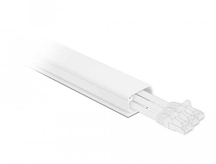 Delock Cablekanal Mit Deckel Selbstklebend 83 X 54 Mm - Länge 1 M Weiss