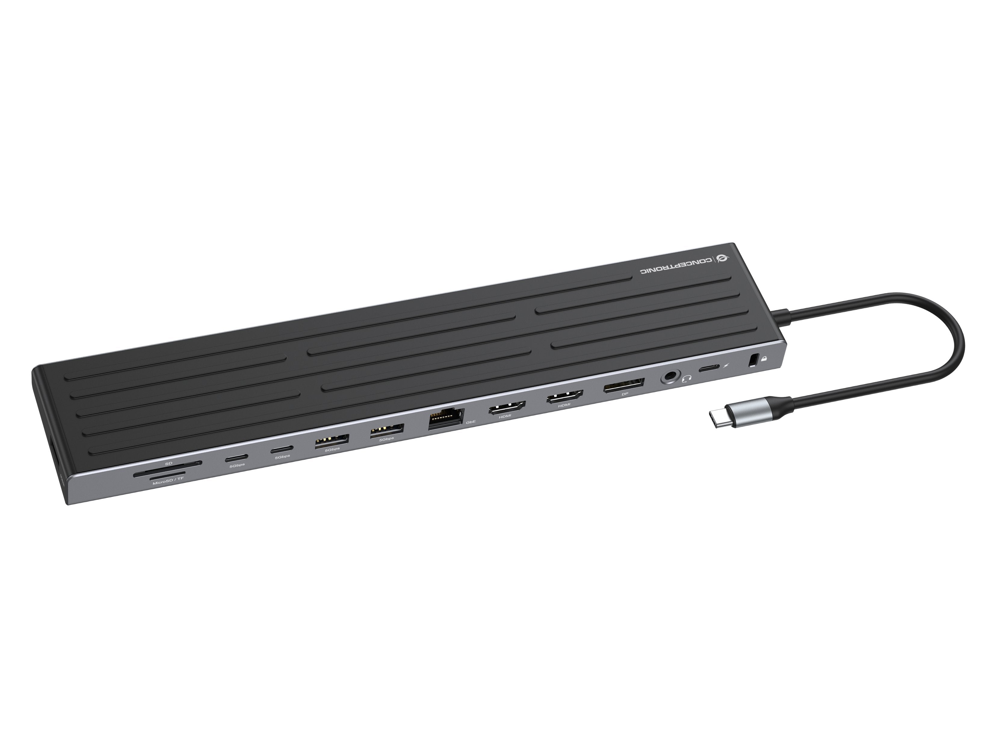Docking Usb-C Conceptronic Donn32b A 2xhdmi 1xdp 2xusb-C Pd 100w 3xusb-A 5gb 1xsd 1xmicrosd 1xrj45