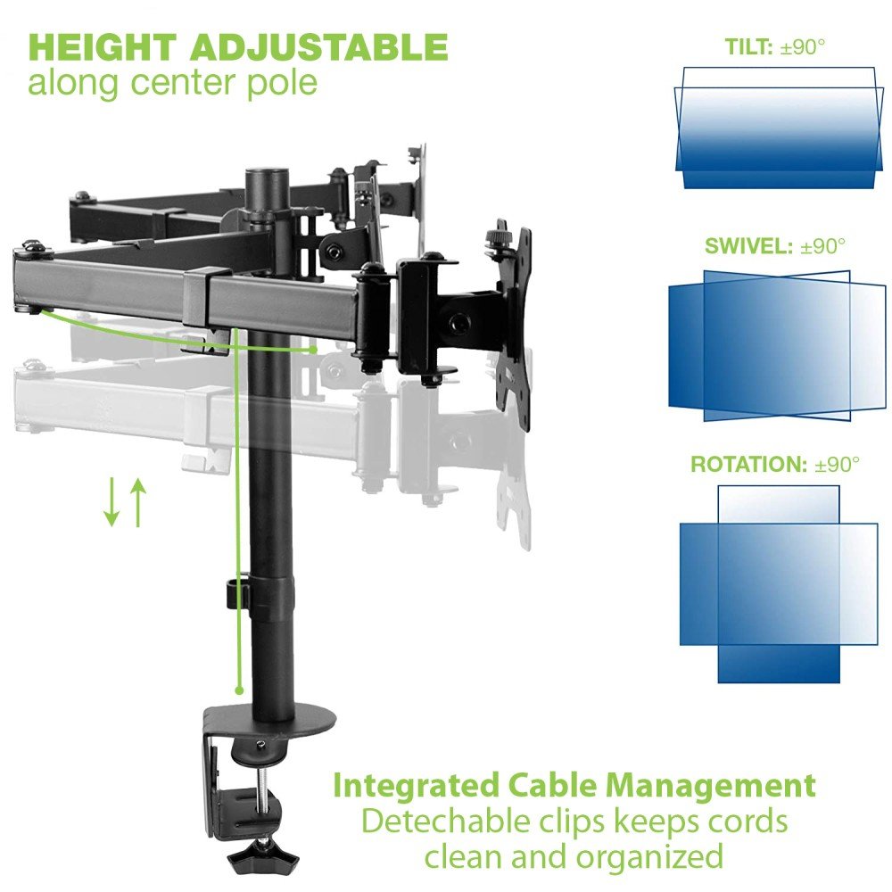 Techly Ica-Lcd 482-T Soporte De Mesa Para Pantalla Plana 61 Cm (24") Negro