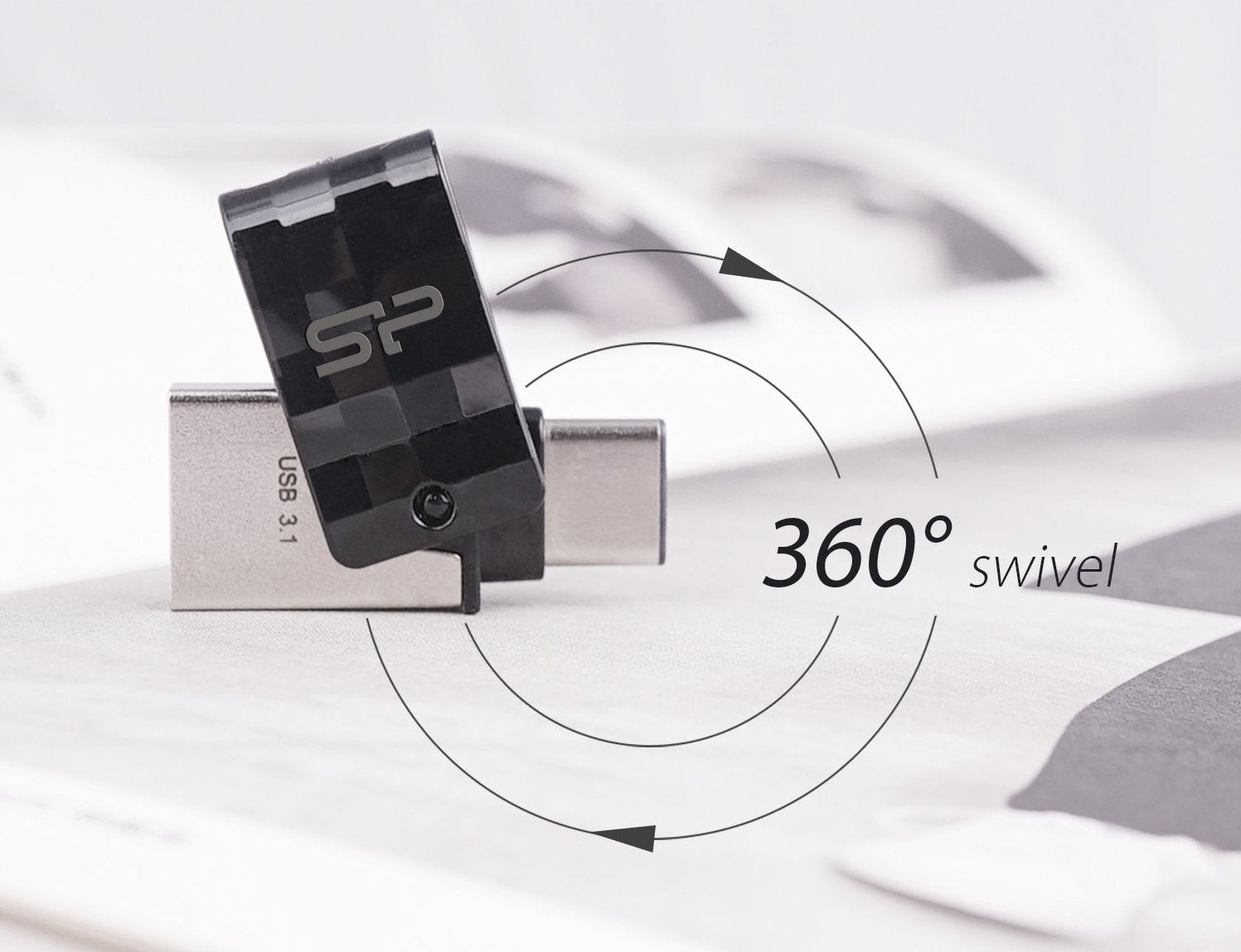 EAN 4712702655957 - Silicon Power Mobile C31 unidad flash USB 64 GB USB Type-A / USB Type-C 3.2 Gen 1 (3.1 Gen 1) Negro, Plat imagen 8