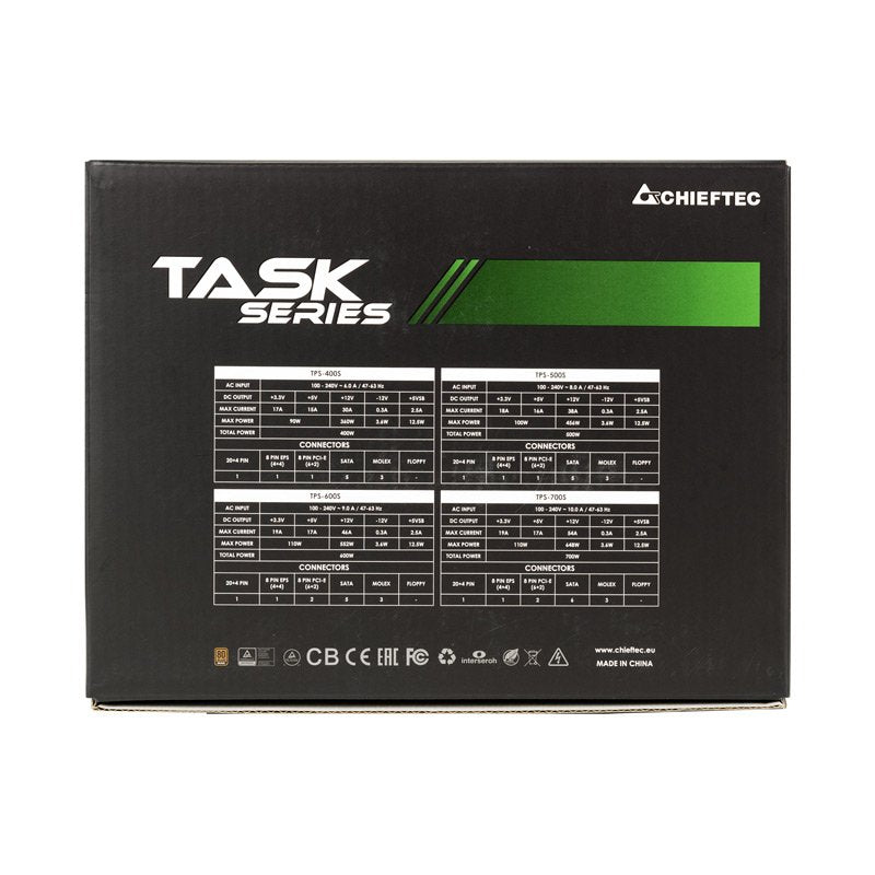 EAN 0753263076496 - Chieftec Task TPS-600S unidad de fuente de alimentación 600 W 20+4 pin ATX ATX Negro imagen 3