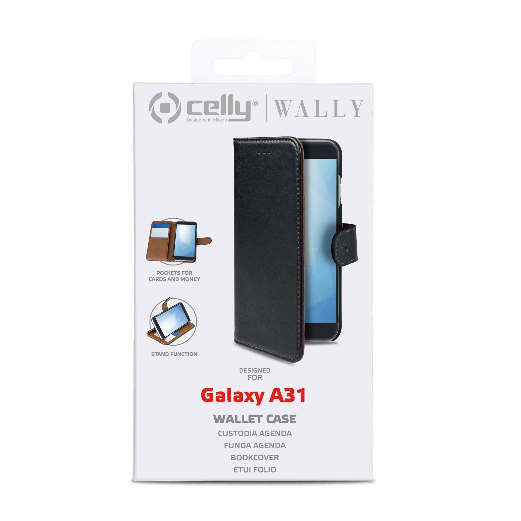 Case Celly Samsung A31 Wallet Case Black Wally915