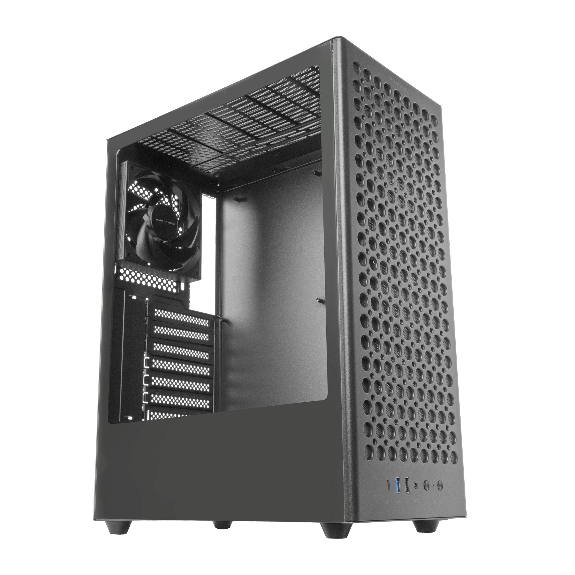 Caja Pc Atx Mars Gaming Mc-T800 Frontal Airdot Mesh 4x Ventiladores Fdb Cablehatch Usb-C Negro
