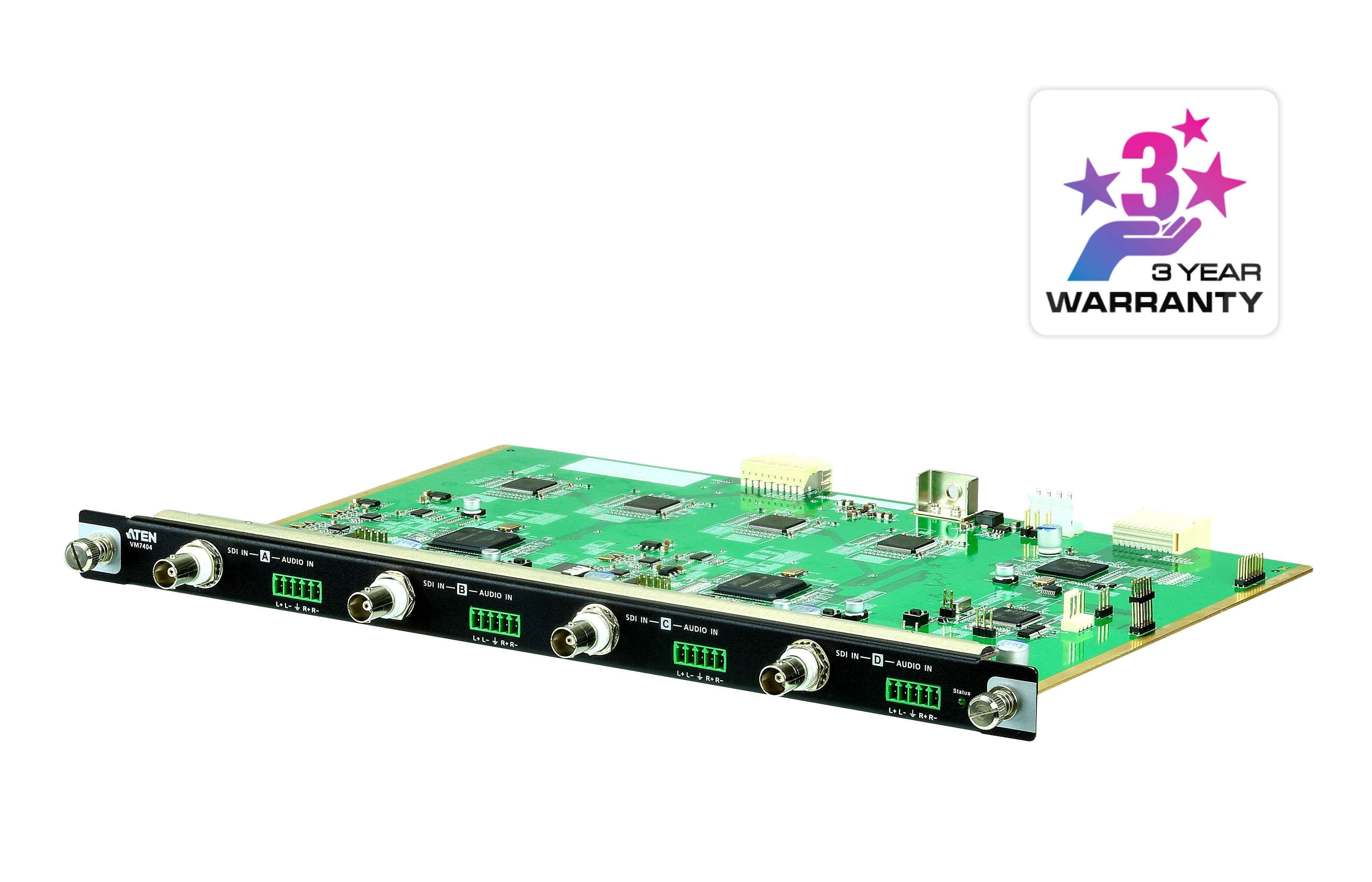 Aten Videowall Matrix 4-Port 3g-Sdi Input Board For Vm1600 / Aten Vm7404, Bnc, Negro, Metal, 1920 X 1080 (Hd 1080), 720p,1080i, 352 Mm