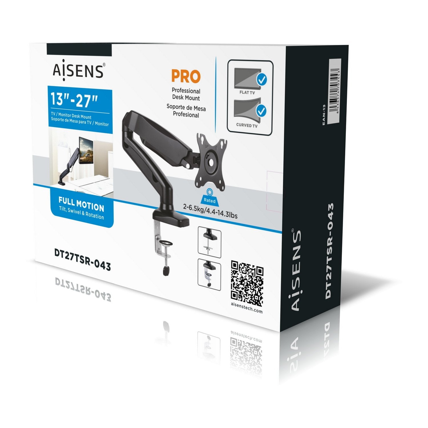 EAN 8436574703443 - AISENS DT27TSR-043 soporte para monitor 81,3 cm (32") Escritorio Negro imagen 7