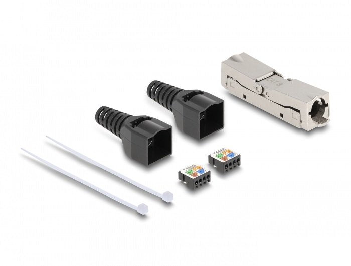 Rj45 Verbinder Lsa Zu Lsa Mit Knickschutztülle Cat.8.1 Werkzeugfrei