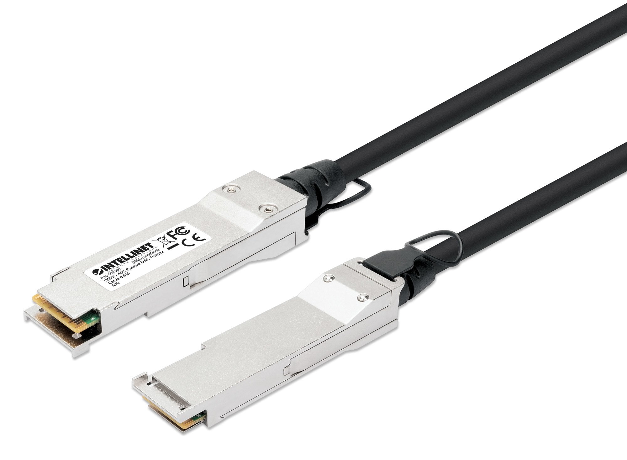 EAN 0766623508490 - Intellinet 508490 Cable de fibra óptica e InfiniBand 0,5 m QSFP+ Negro, Plata imagen 1