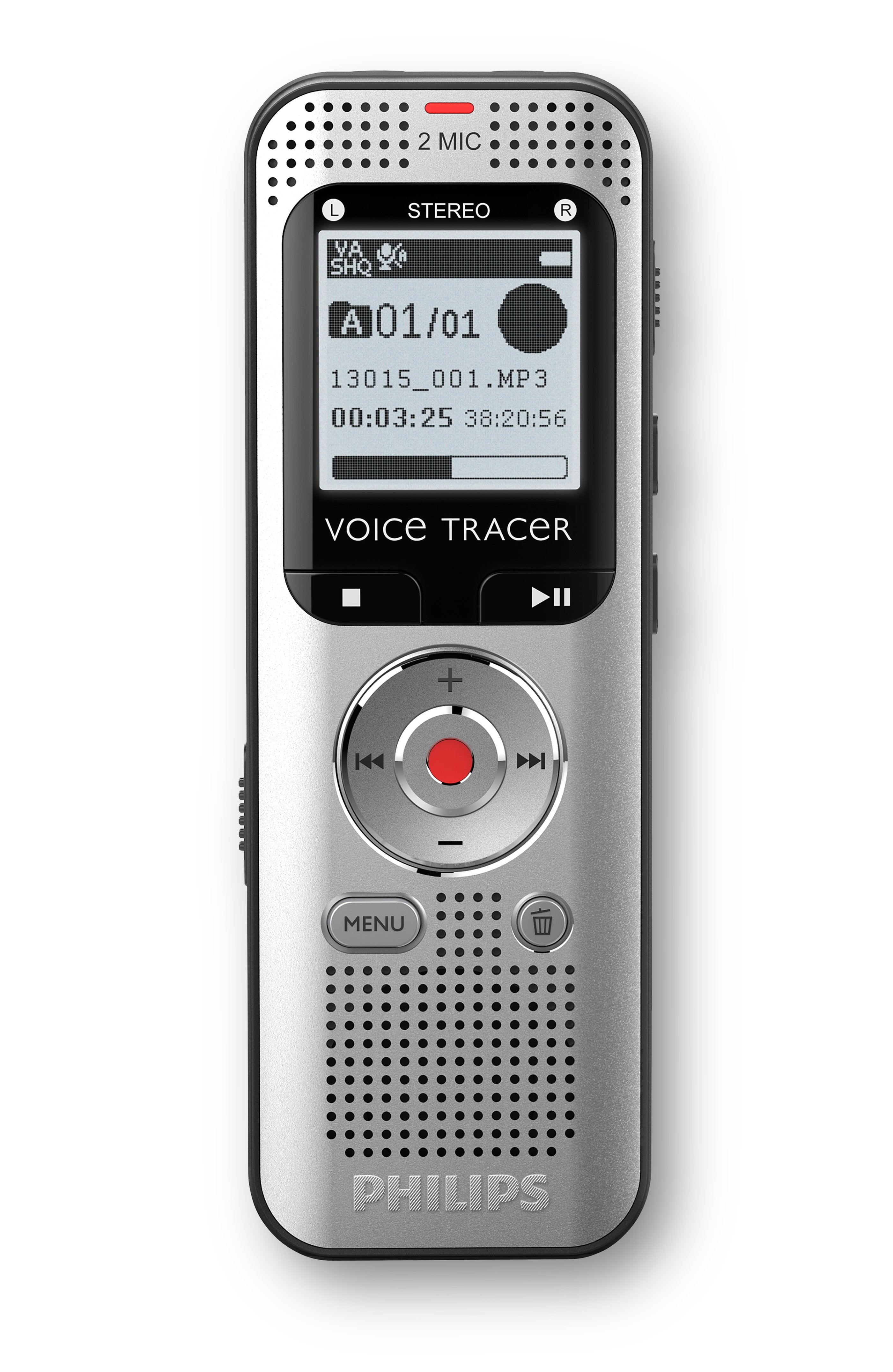 EAN 0855971006878 - Philips Voice Tracer DVT2015 dictáfono Memoria interna y tarjeta de memoria Plata imagen 1
