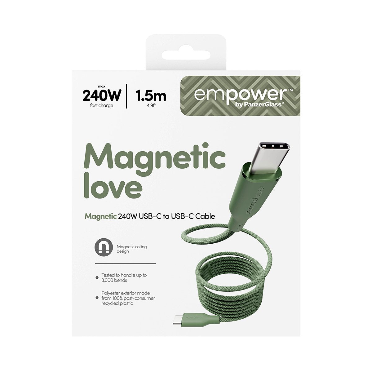 Panzerglass Empower Magnetic 240w Usb-C To Usb-C 1.5m Sage
