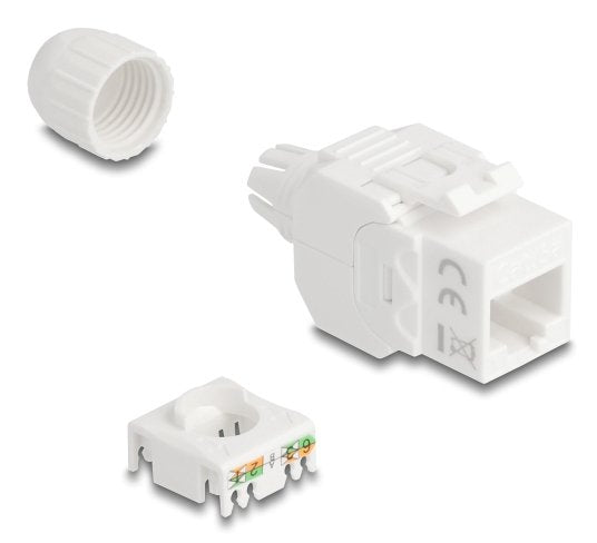Keystone Modul Rj45 Buchse Zu Lsa Cat.6a Utp 180° Werkzeugfrei Mit Cableverschraubung