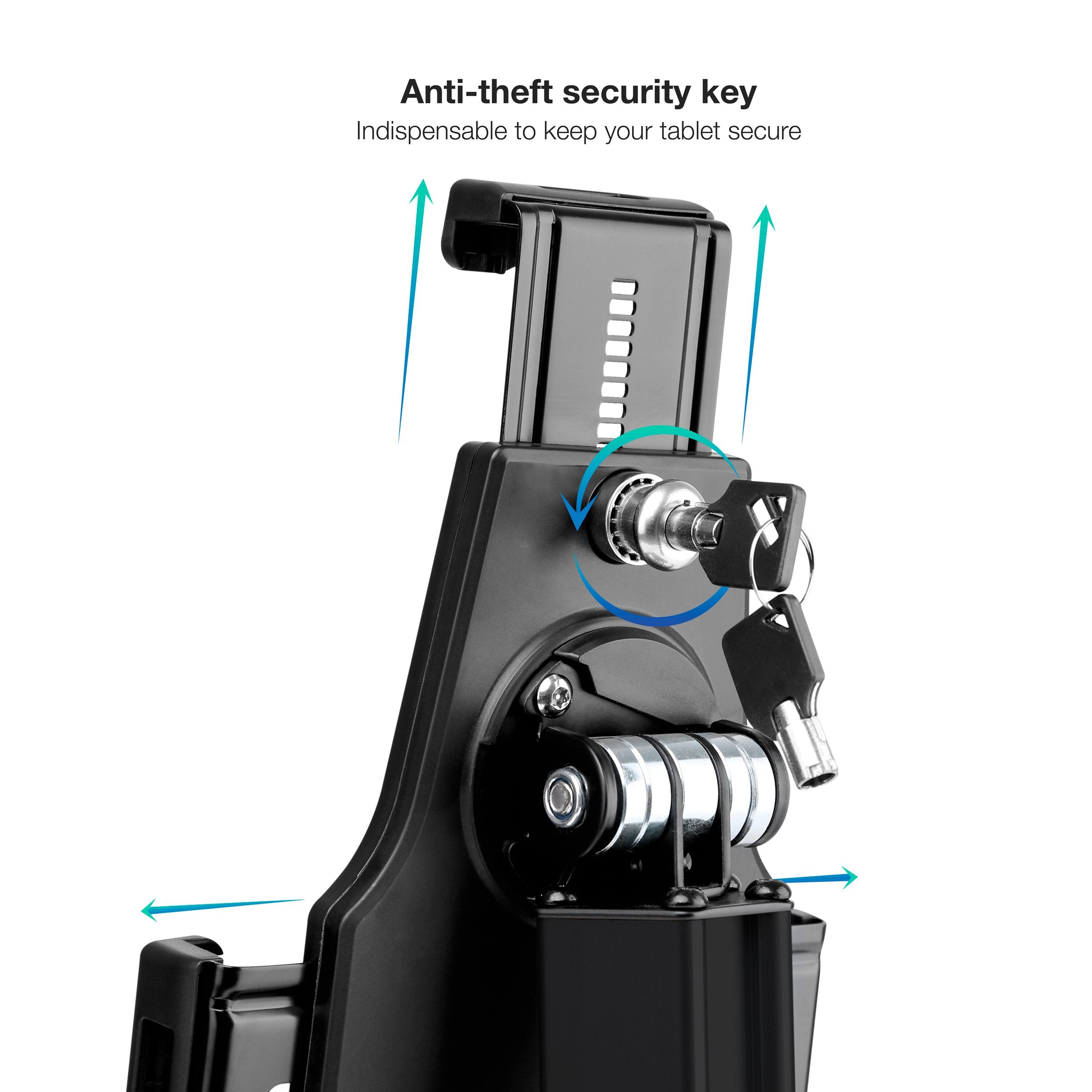 Tooq Soporte De Sobremesa Profesional Ajustable Para Tablet De Entre 7.9? A 10.5? - Incluye Candado Antirrobo -