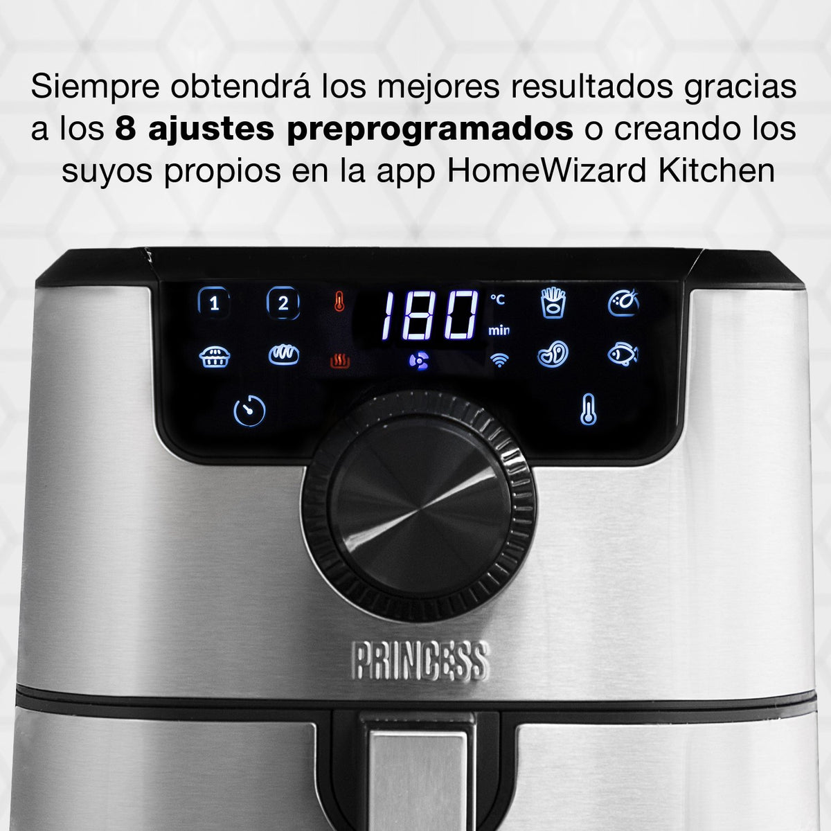 EAN 8713016091123 - Princess 182037 Sencillo 4,5 L Independiente 1500 W Freidora de aire caliente Plata imagen 32