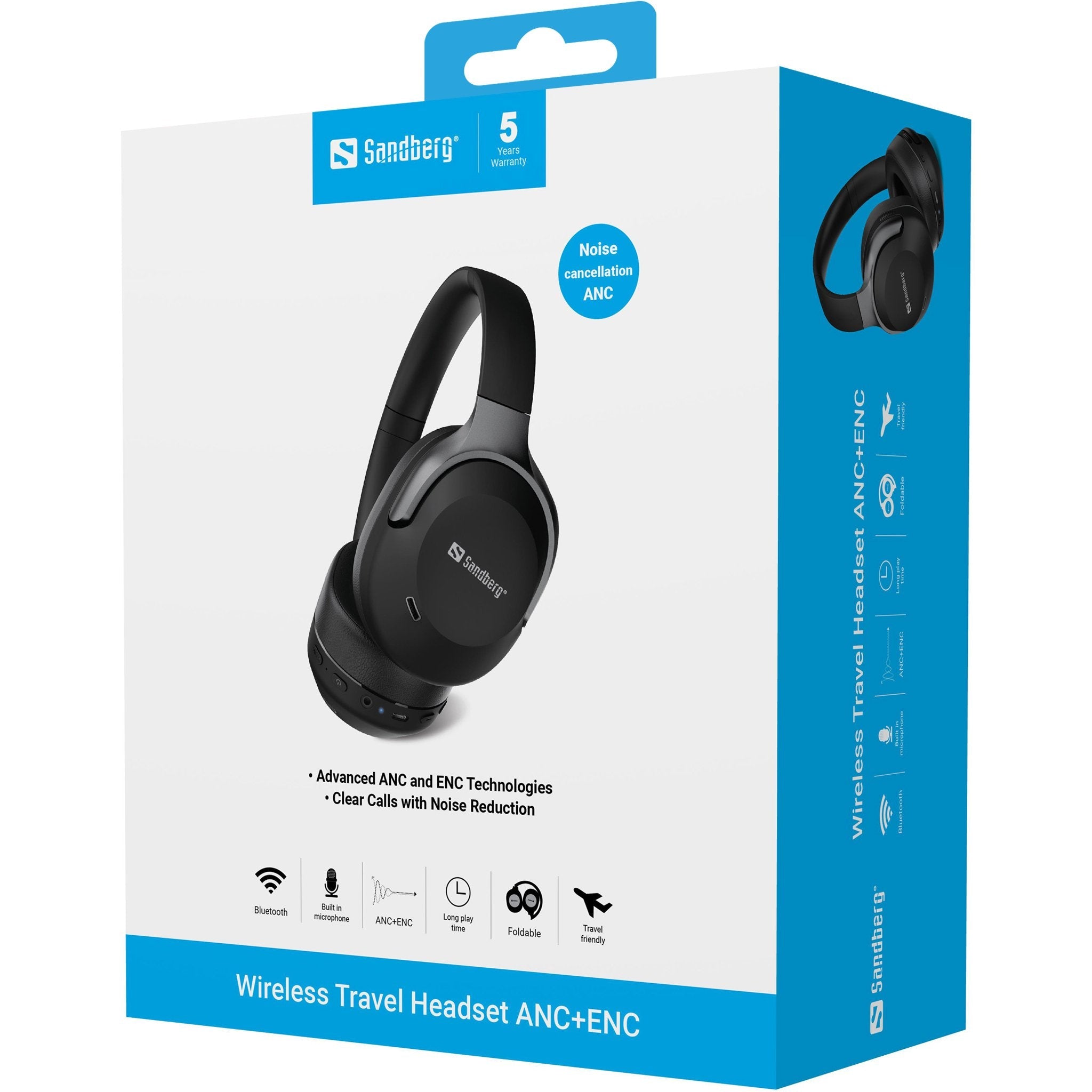 Wireless Travel Headset Anc+Enc Wireless Travel