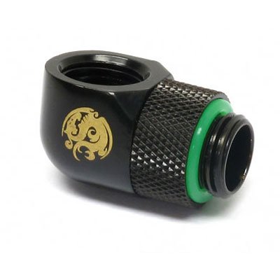 Bitspower Adapter 90 Grad G1 4 Pulgadas Ag A G1 4 Pulgadas Ig - Giratorio, Negro Mate