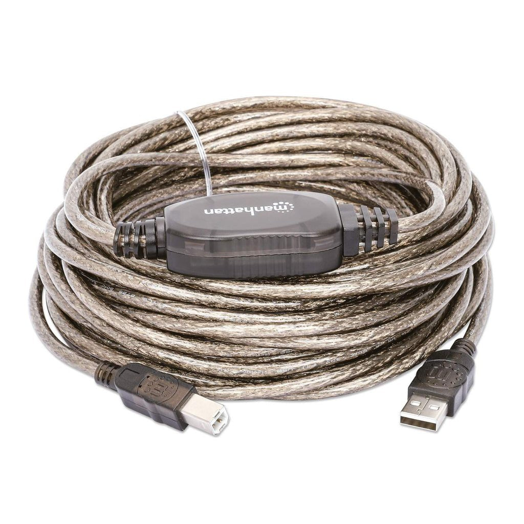 EAN 0766623510424 - Manhattan 510424 cable USB USB 2.0 11 m USB A USB B 0,48 Gbit/s Plata imagen 3