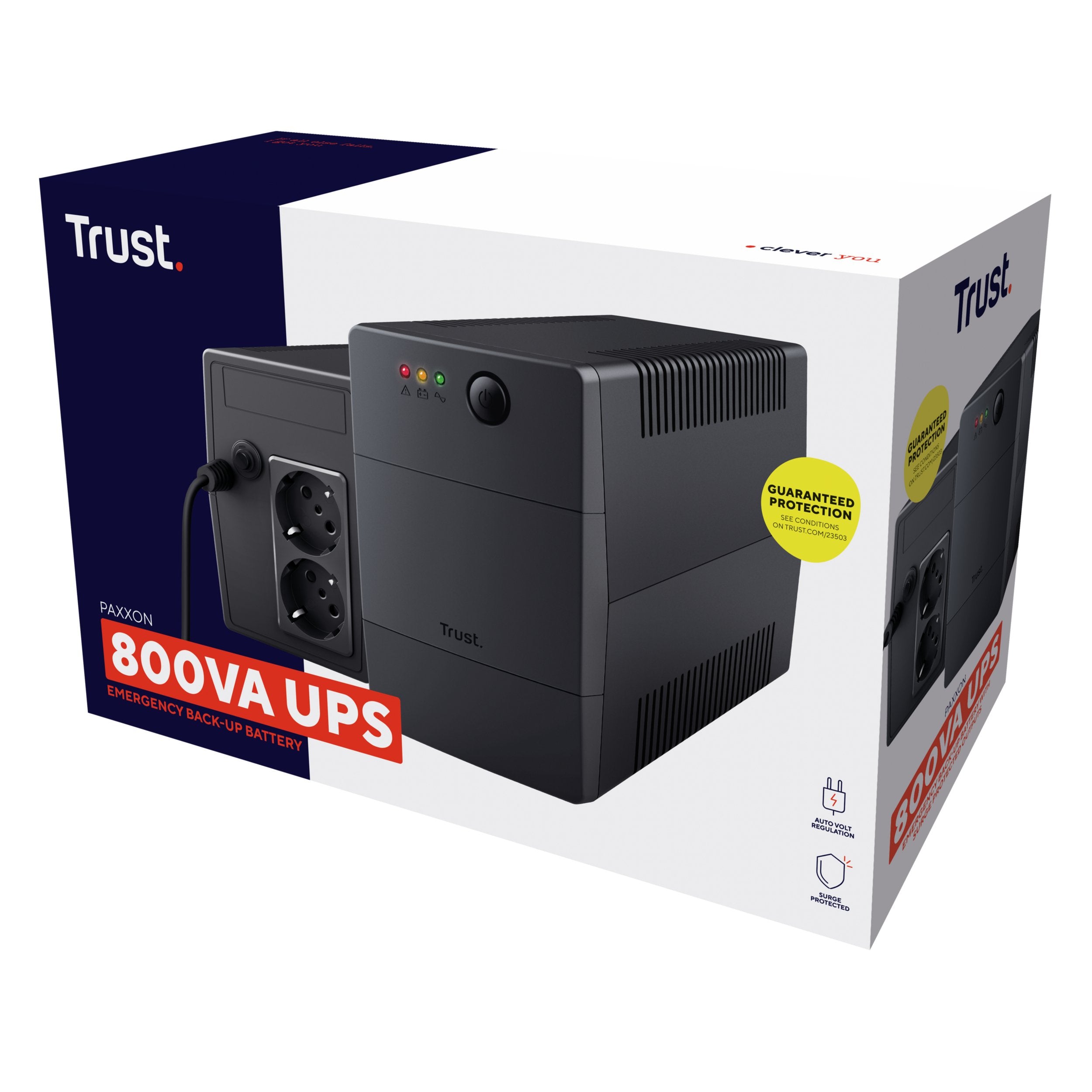 EAN 8713439235036 - Trust Paxxon sistema de alimentación ininterrumpida (UPS) 0,8 kVA 480 W 2 salidas AC imagen 5