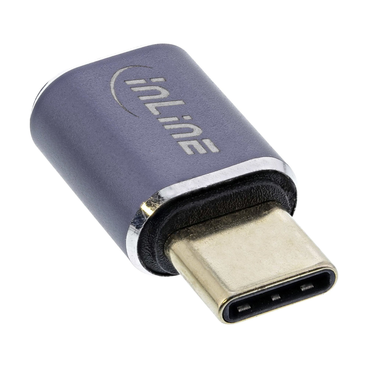 Adaptador Inline Usb4, Usb Tipo C Macho/Hembra, Aluminio, Gris