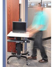 EAN 698833015966 - Ergotron WorkFit-C, Single HD Sit-Stand Workstation Negro, Gris Carro multimedia imagen 5