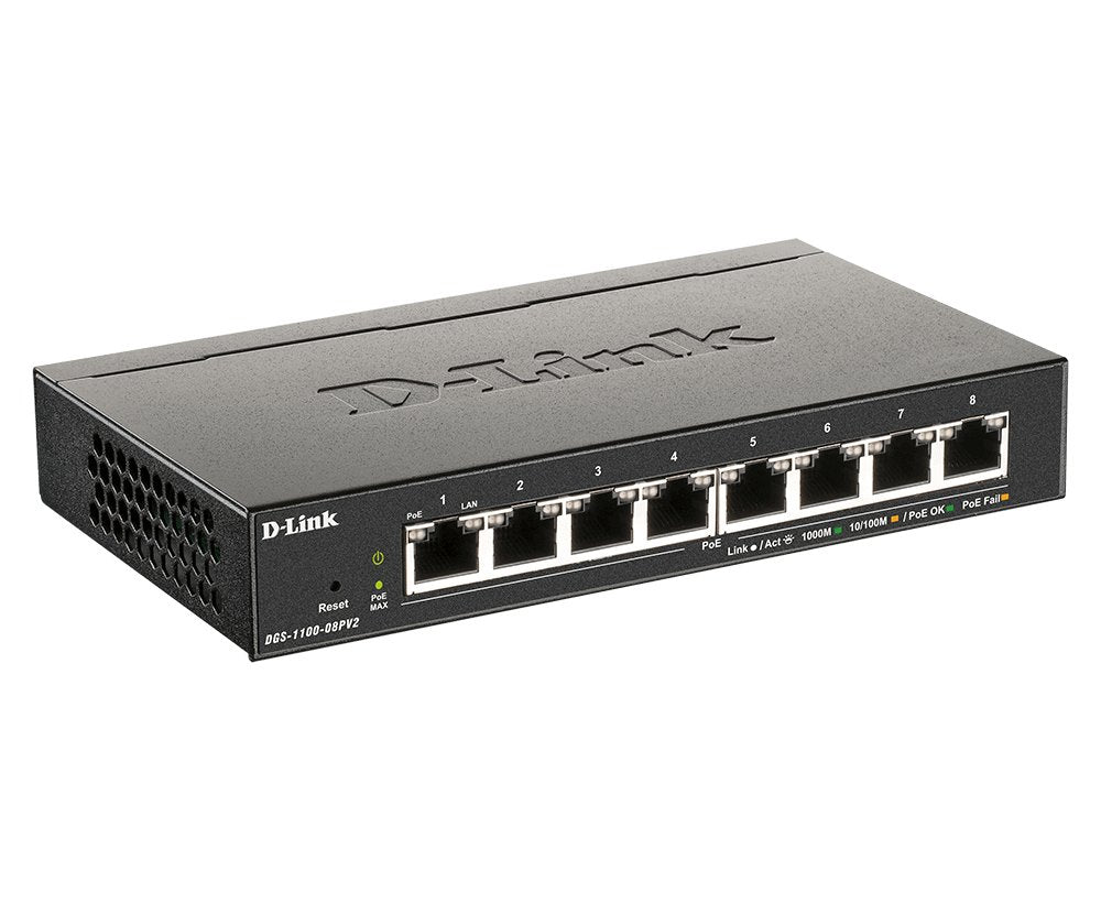 Switch D-Link 8 Puertos 10-100-1000 Easy Smart Poe