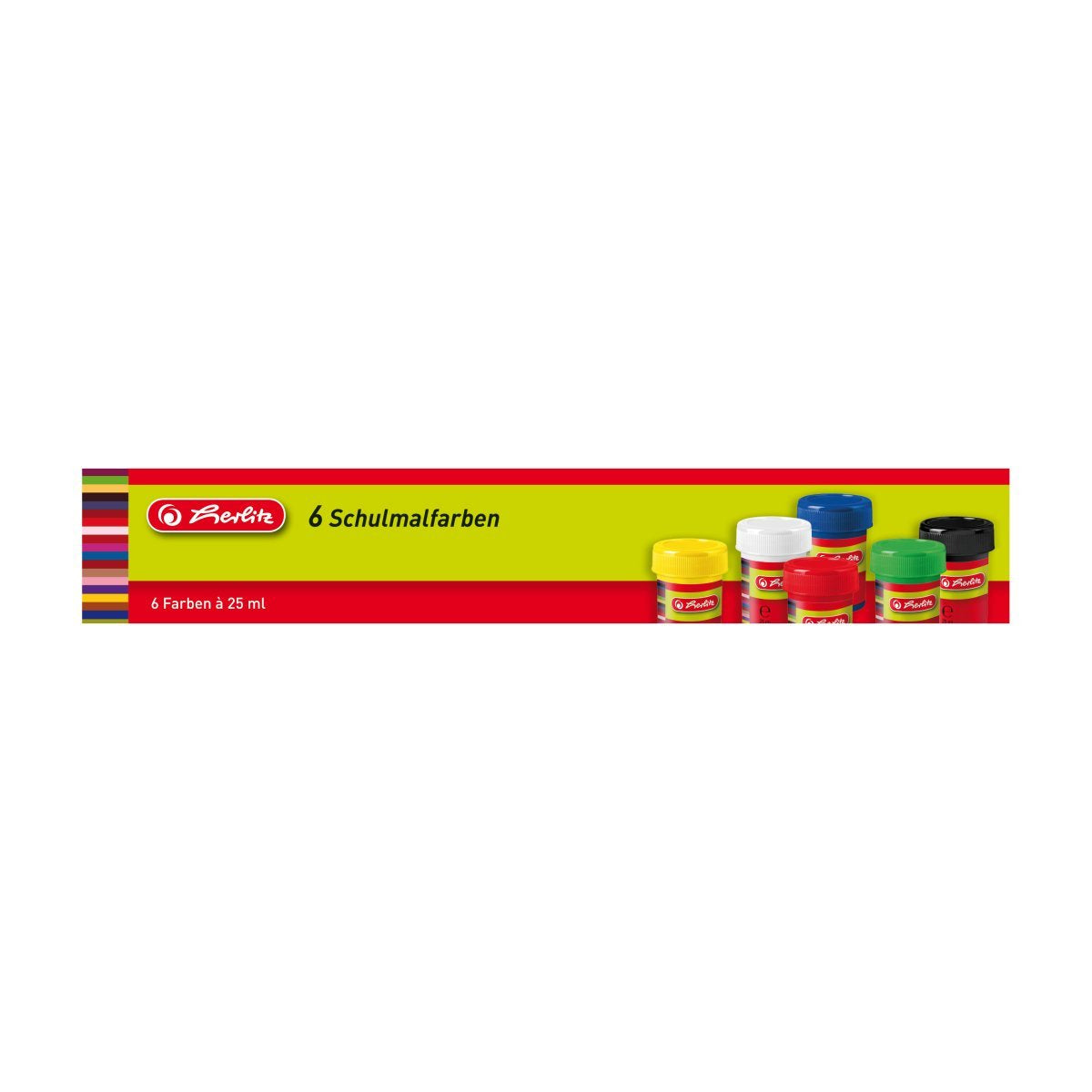 Herlitz 8643025 Pintura A Base De Agua Negro, Azul, Verde, Rojo, Blanco, Amarillo 25 Ml Jarra 6 Pieza(S)