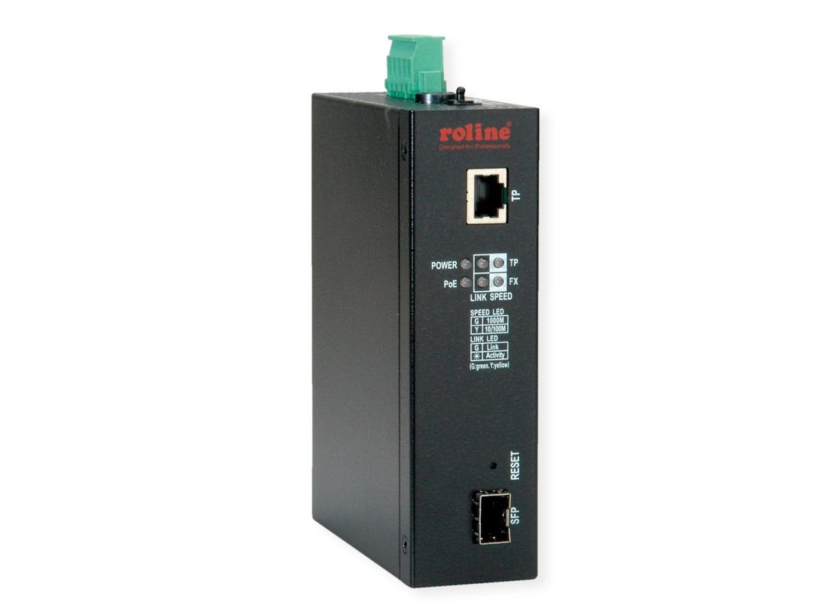 Industrial Convertidor Gigabit Ethernet - Dual Speed 100 1000 Fiber Con Poe Función