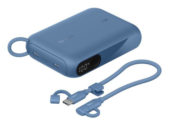 Belkin Powerbank Mit Display 20w 10.000mah Usb-C Blau Bpb027hqbl