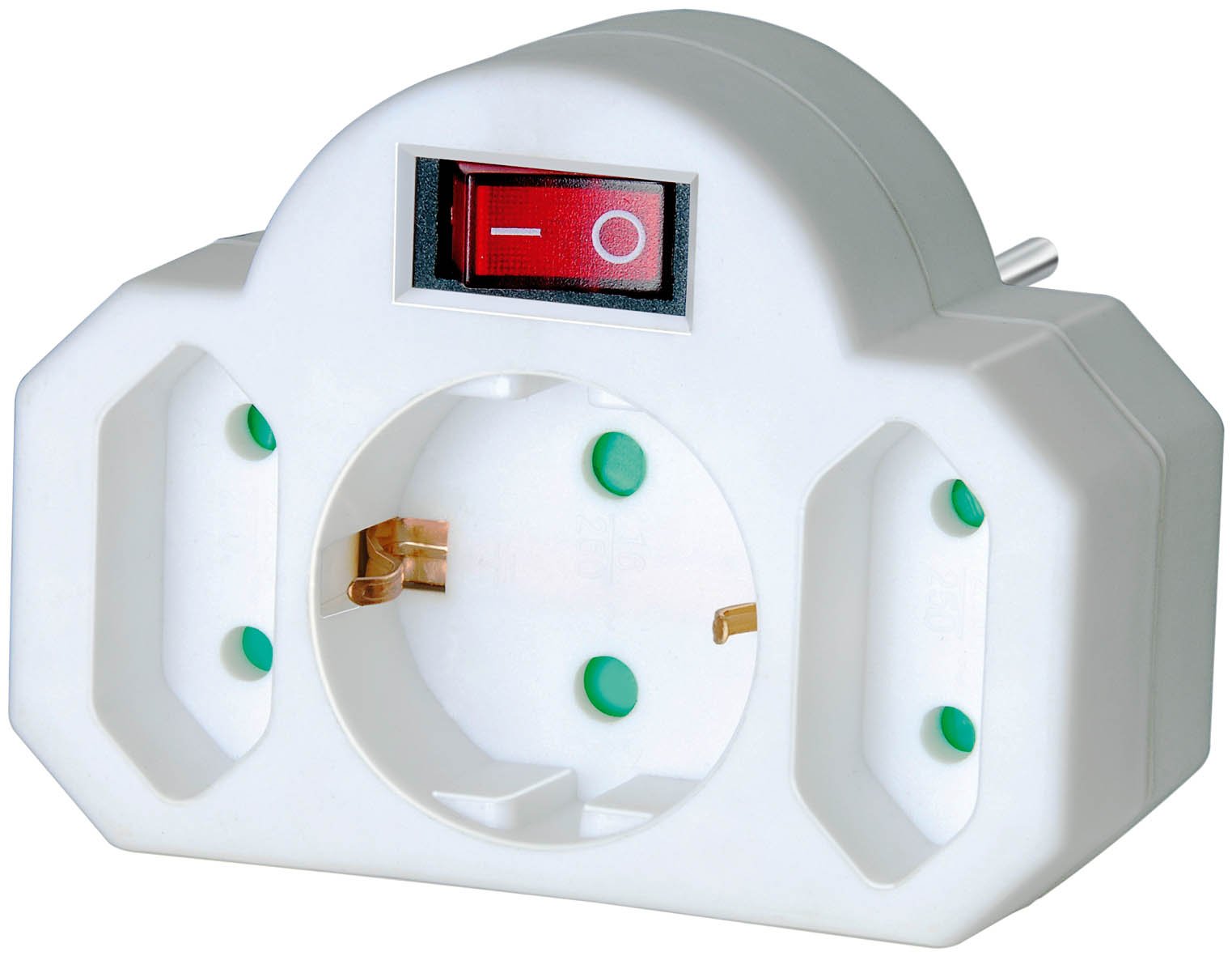 Brennenstuhl Enchufe Adaptador Euro 2 + Contacto De Protección 1 Con Interruptor