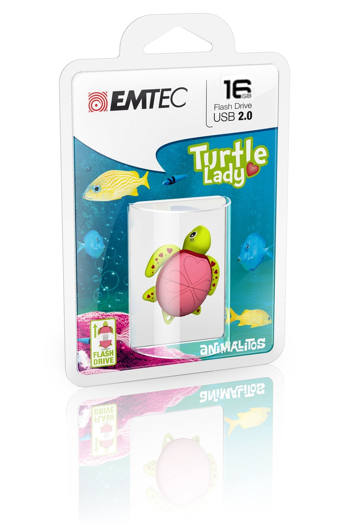 Pendrive Emtec Usb-Stick 16 Gb M335 Usb 2.0 Animalitos Lady Turtle