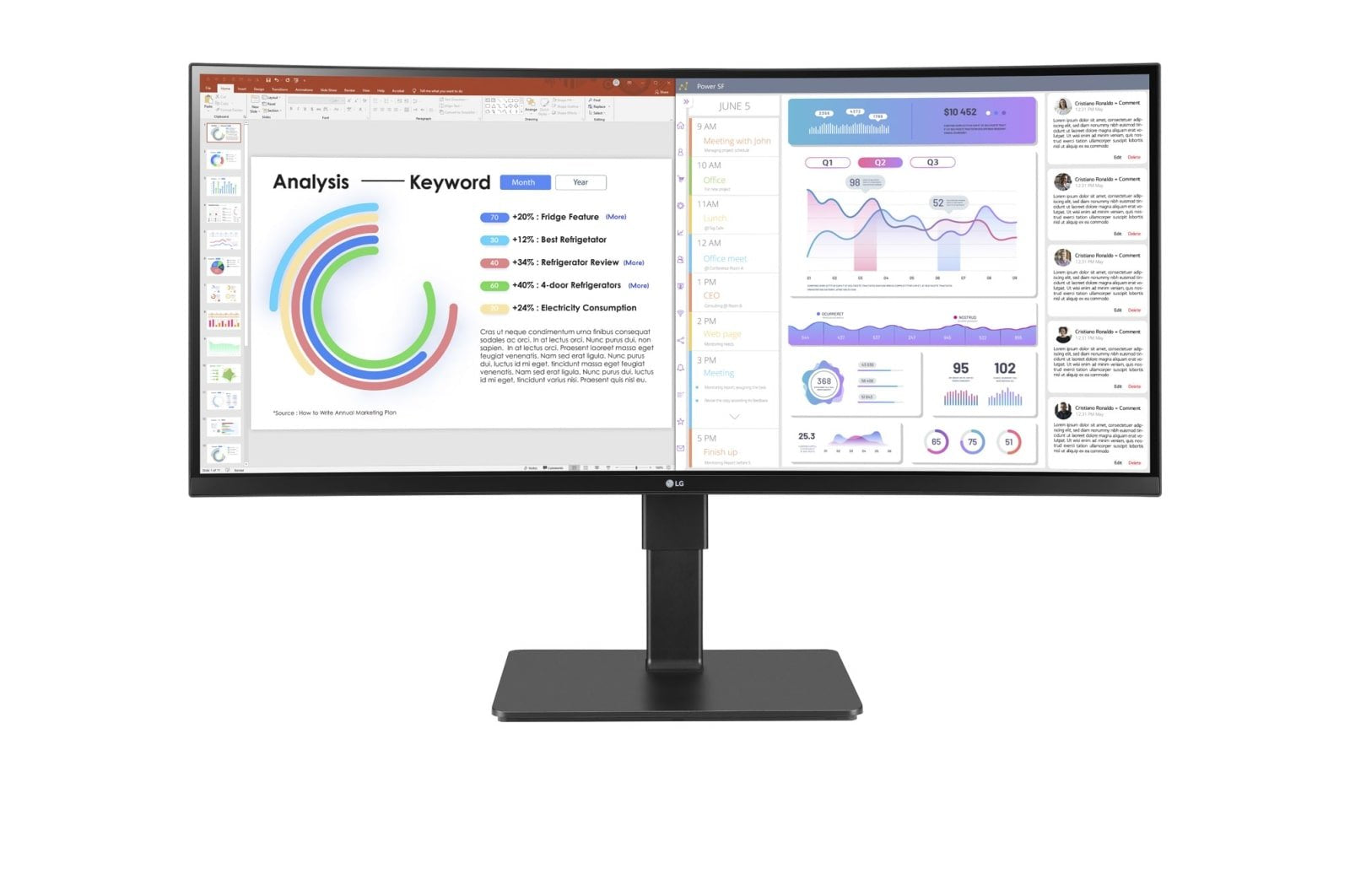 Monitor Lg 34" 34bq77qb-B Ultrawide Dp Hdmi Usb Ips 21:9 Negro