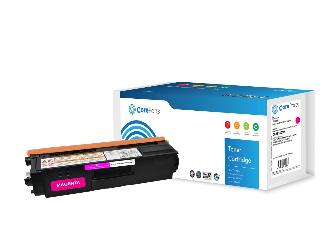 EAN 5704174129660 - CoreParts QI-BR1005M cartucho de tóner 1 pieza(s) Compatible Magenta imagen 1