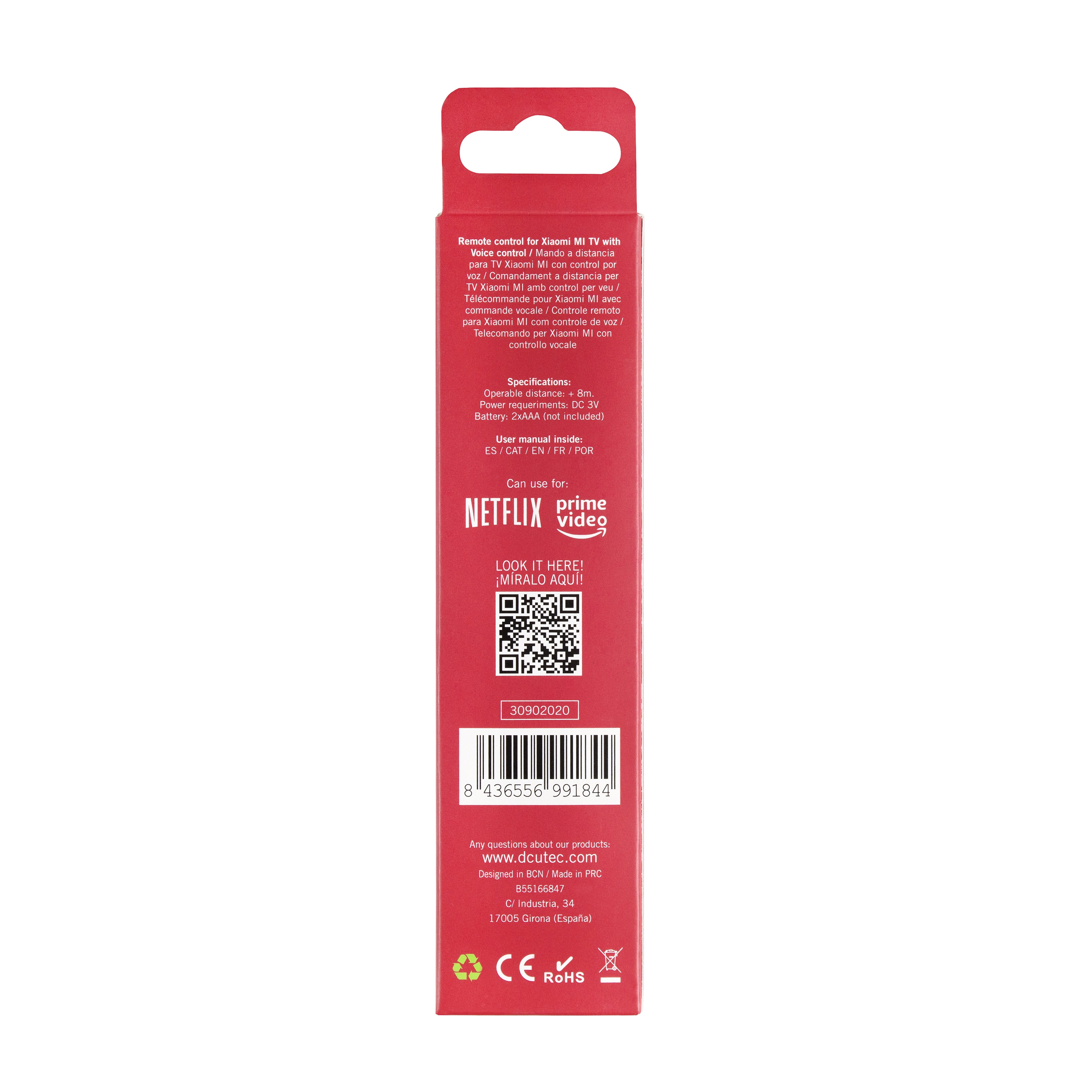 EAN 8436556991844 - DCU Advance Tecnologic 30902020 mando a distancia RF inalámbrico TV, Sintonizador de TV, Receptor de tele imagen 3