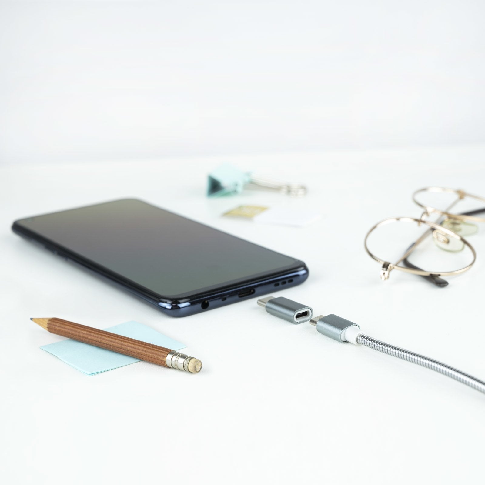 Adaptador Usb-C/M A Micro Usb/H, Aluminio Gris