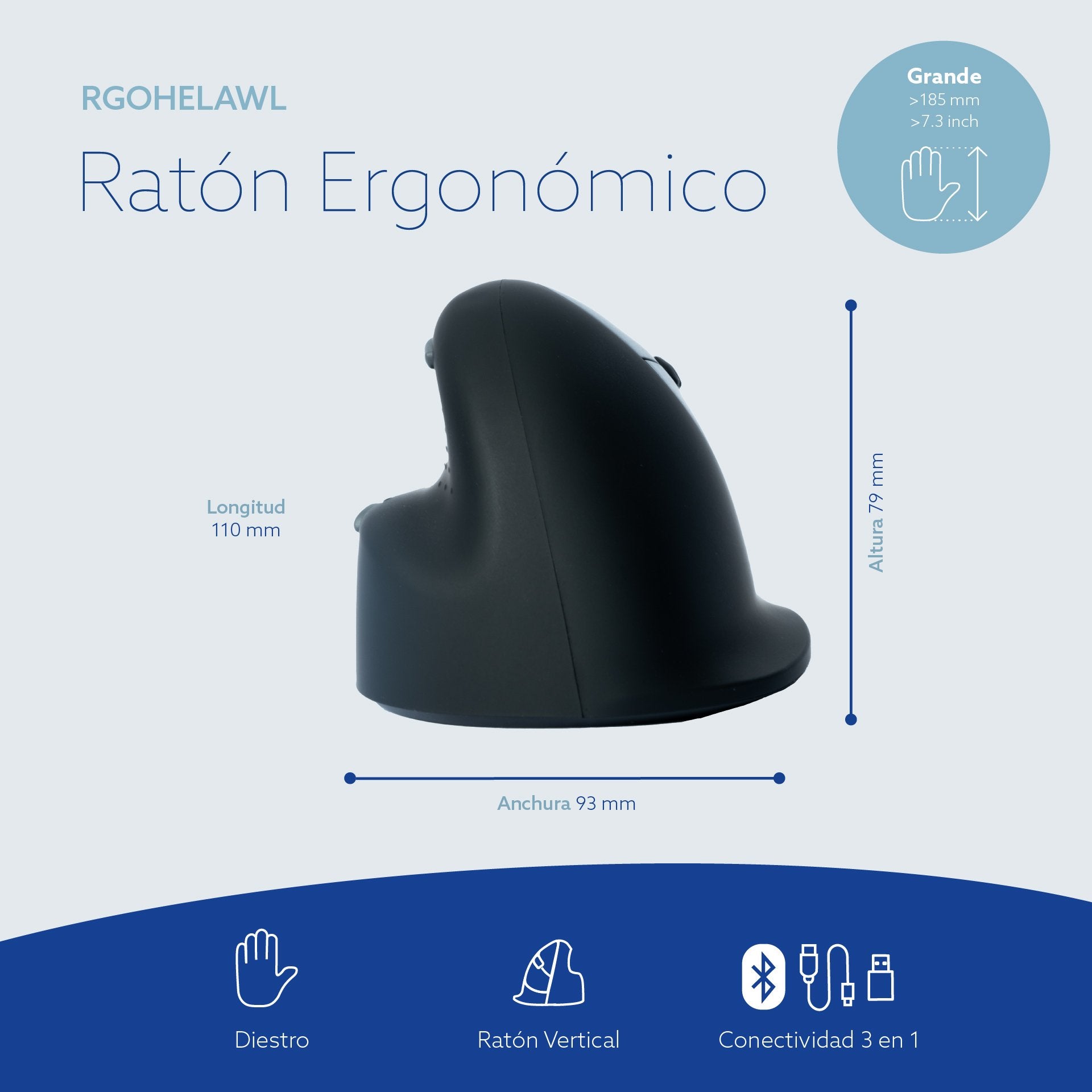 EAN 8719274490470 - R-Go Tools RGOHELAWL ratón mano derecha Óptico 2400 DPI imagen 11