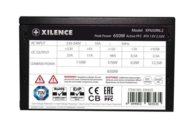 EAN 4044953503535 - Xilence XP650R6.2 unidad de fuente de alimentación 650 W 20+4 pin ATX ATX Negro imagen 5