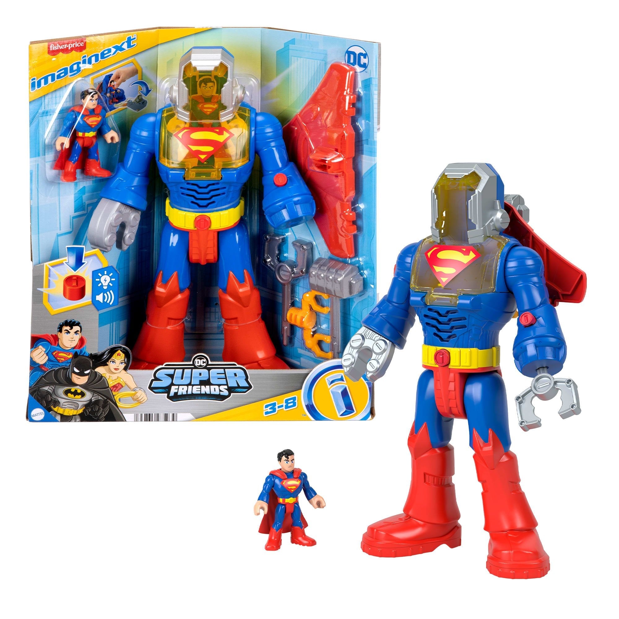 Figura De Juguete Fisher-Price Imaginext Dc Super Friends Superman Insider En Traje Exo Jct47