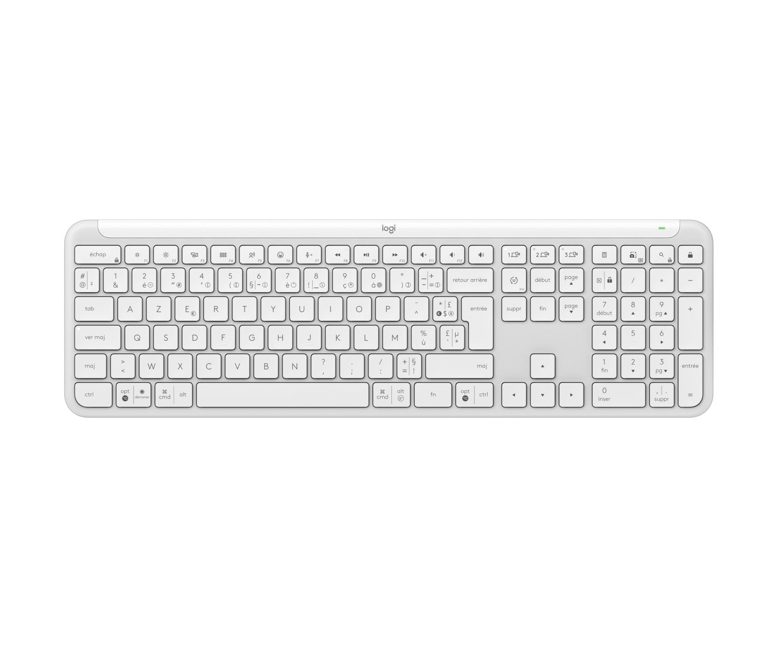 EAN 5099206118829 - Logitech 920-012454 teclado Oficina RF Wireless + Bluetooth AZERTY Francés Blanco imagen 6