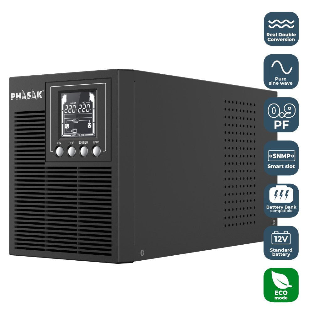 EAN 5605922026999 - Phasak Smart Pro sistema de alimentación ininterrumpida (UPS) Doble conversión (en línea) 1 kVA 900 W 3 s imagen 4