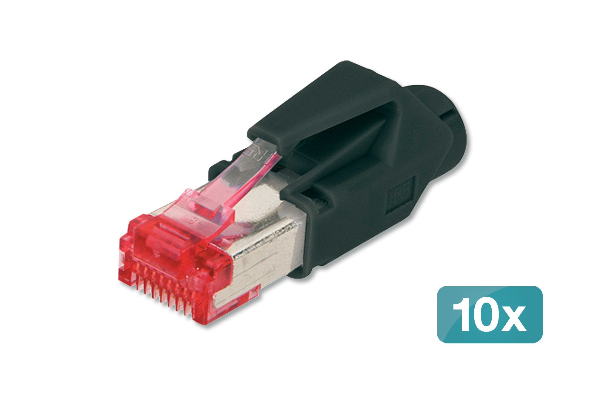 EAN 4016032494959 - Digitus A-MO6-8-8-HRS-10 conector RJ-45 Negro, Rojo imagen 1
