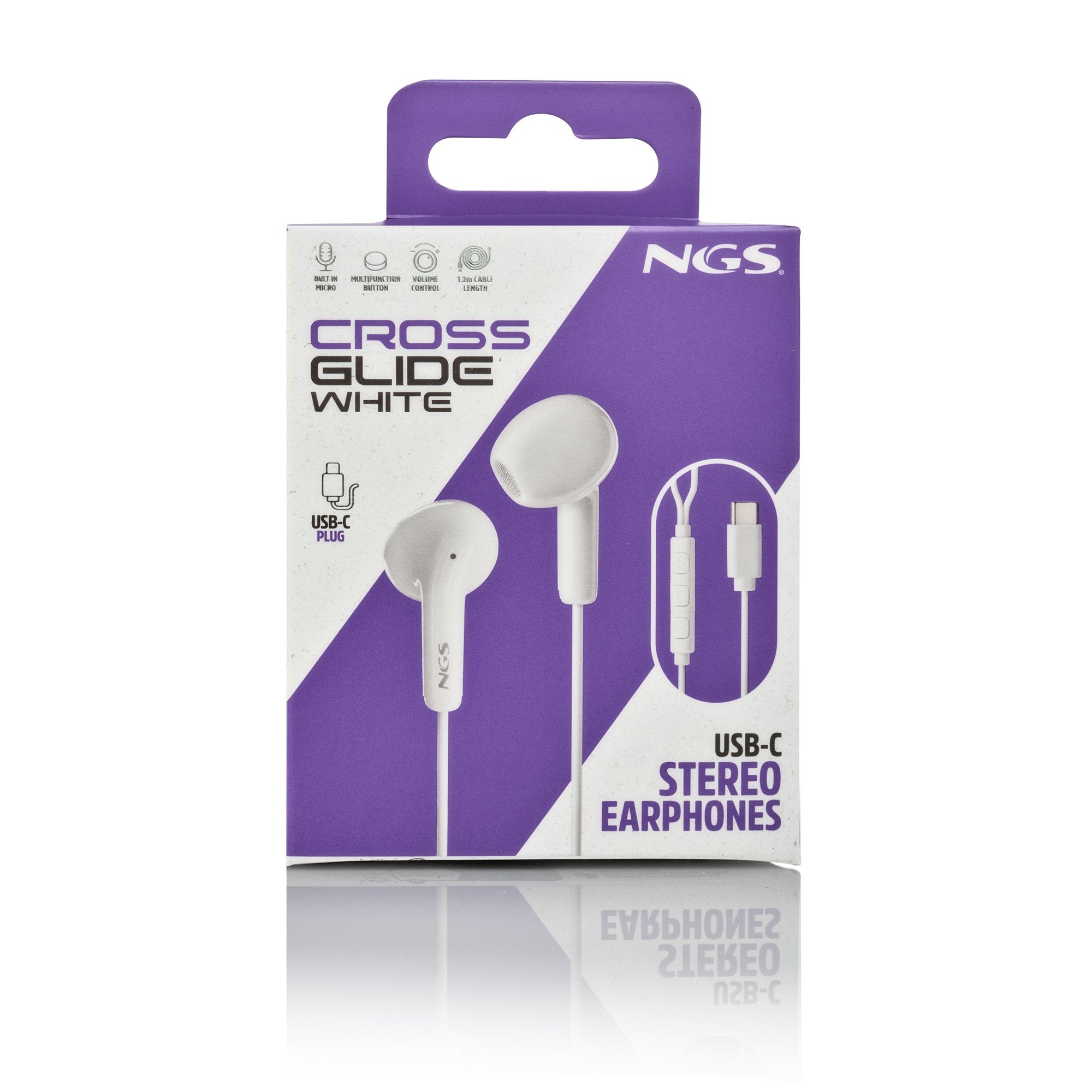 EAN 8435430627176 - NGS CROSS GLIDE Auriculares Alámbrico Dentro de oído Llamadas/Música USB Tipo C Blanco imagen 7