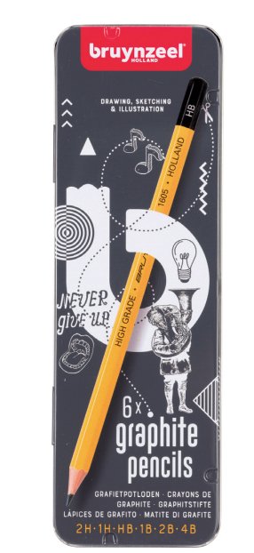 Talens Bruynzeel Estuche De 6 Lápices De Grafito Burotek 2h A 4b