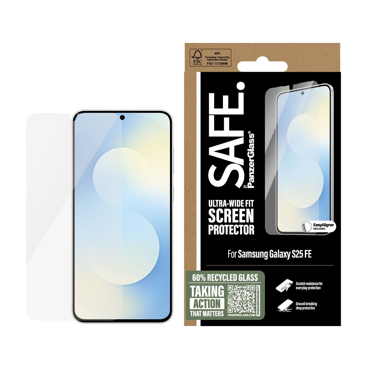 Panzerglass Safe. Screen Protector Samsung Galaxy S25 Fe Ultra-Wide Fit