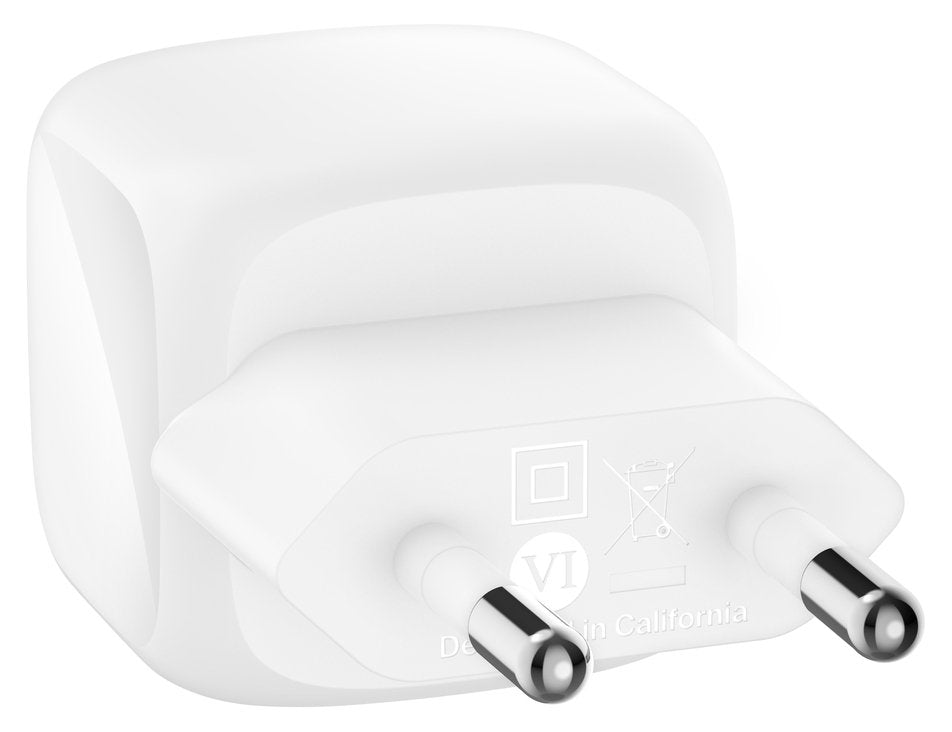 Cargador De Red Belkin Usb-C 30 W Pd Y Pps Techn. Blanco Wca008kqwh