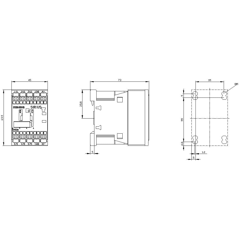Siemens 3rt20162bb41 Schtz Ac-3 4kw 400v 1s 24vdc 3p S00
