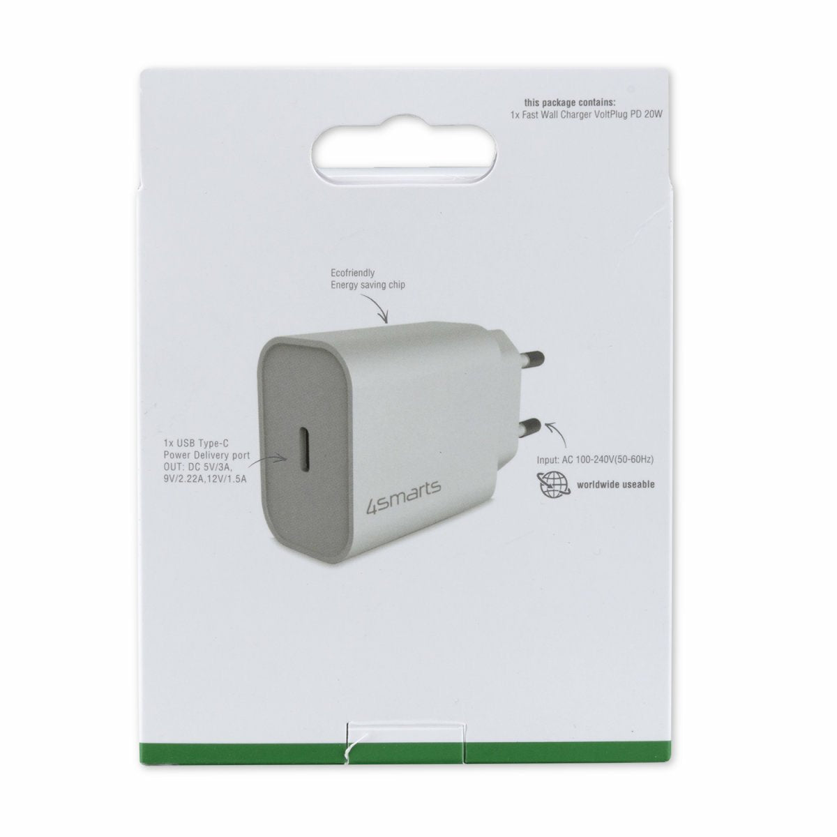4smarts Cargador De Pared Usb-C Pd 20w Blanco