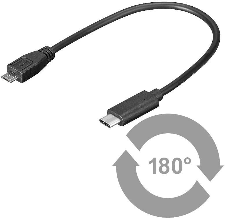 Microconnect Micro Usb B/Usb C, 0.2 M Cable Usb 0,2 M Usb 2.0 Micro-Usb B Negro