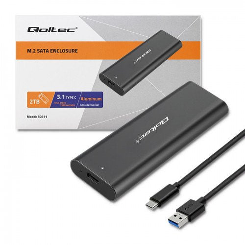 EAN 5901878503127 - Qoltec 50312 caja para disco duro externo Caja externa para unidad de estado sólido (SSD) Negro M.2 imagen 1