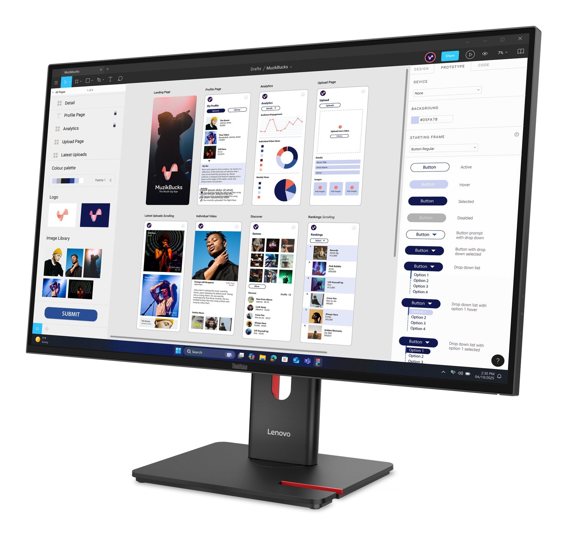 EAN 0198156726681 - Lenovo ThinkVision T32UD-40 pantalla para PC 80 cm (31.5") 3840 x 2160 Pixeles 4K Ultra HD LCD Negro imagen 2