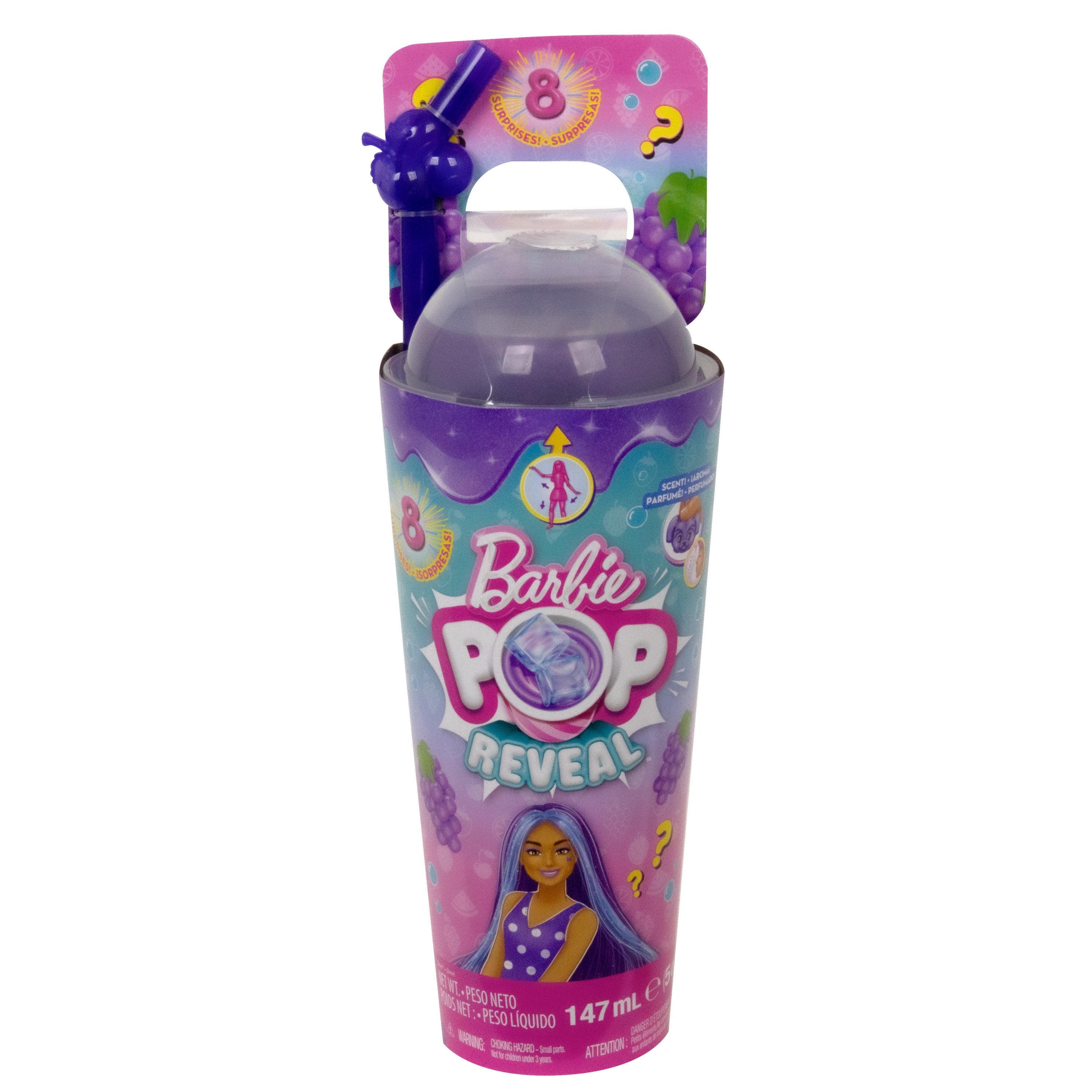 Muñeca Barbie Pop! Reveal Serie Frutas Uvas Incluye Ropa, Mascotas Y Accesorios Sorpresa (Mattel Hnw44)
